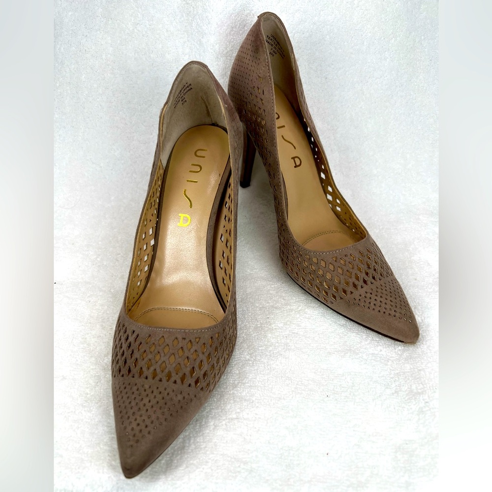 Unisa suede with cutouts heels.